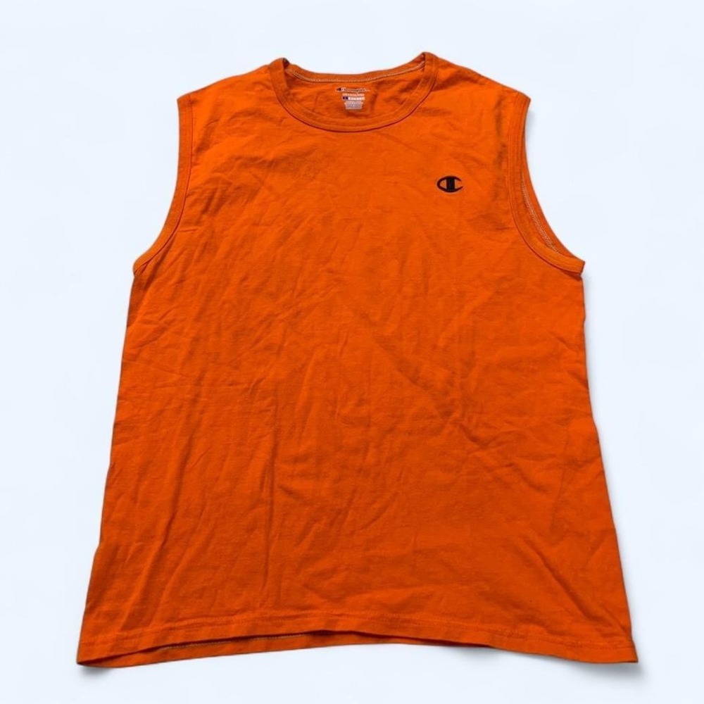 Champion Authentic Orange Muscle Tank Top L